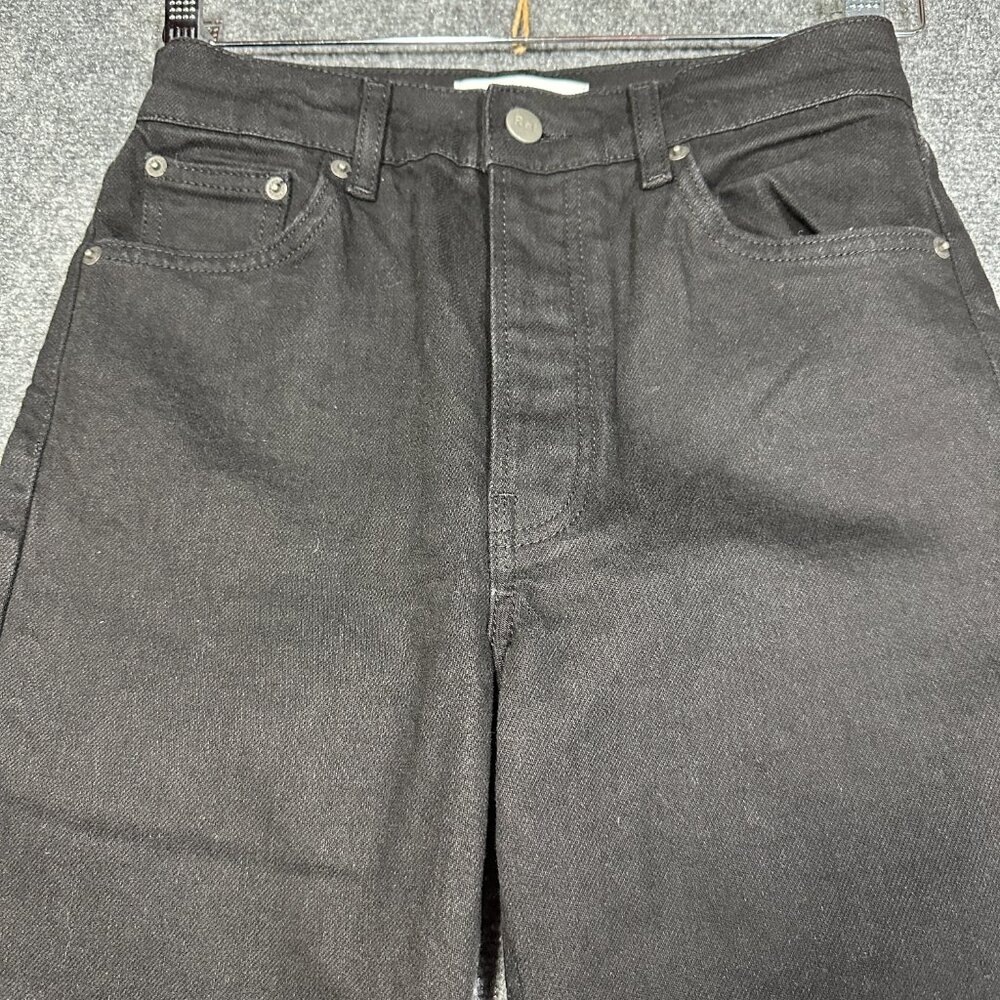 Reformation Jeans Womens 26 Serena High Skinny Crop Black Organic Cotton Stretch - Picture 3 of 9